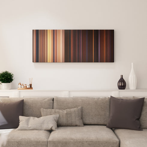 Living room interior with Buffy the Vampire Slayer: Once More, With Feeling Frome on the wall