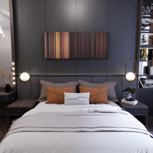 Bedroom interior with Buffy the Vampire Slayer: Once More, With Feeling Frome on the wall