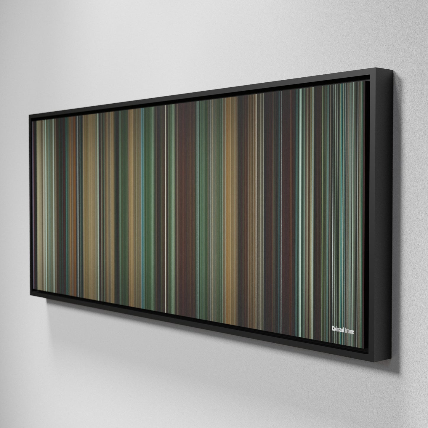 Side view of Framed Buff's of Colossal Frome on the wall