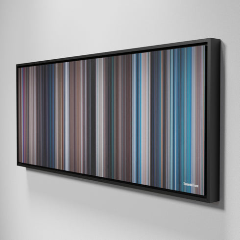 Side view of Framed Buff's of Thunderball Frome on the wall