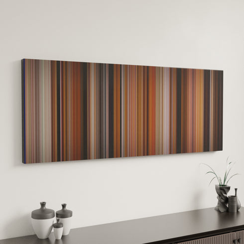 Volver canvas art in modern interior - movie color palette