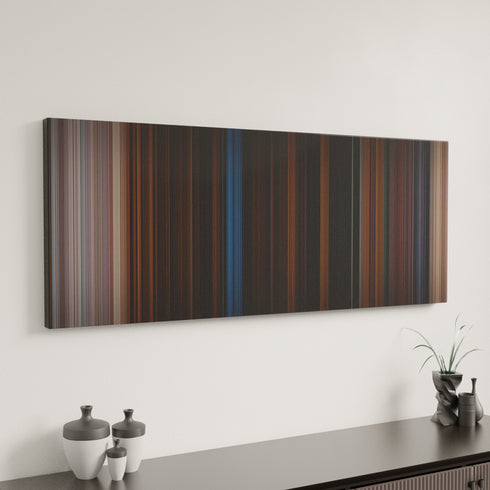 Sleepover canvas art in modern interior - movie color palette