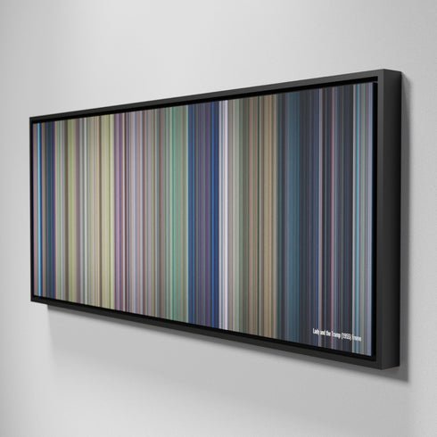 Side view of Framed Buff's of Lady and the Tramp Frome on the wall