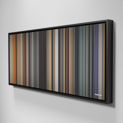 Side view of Framed Buff's of Divergent Frome on the wall