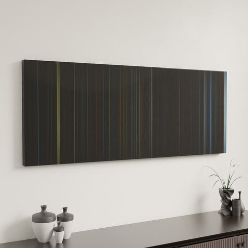Dark City canvas art in modern interior - movie color palette
