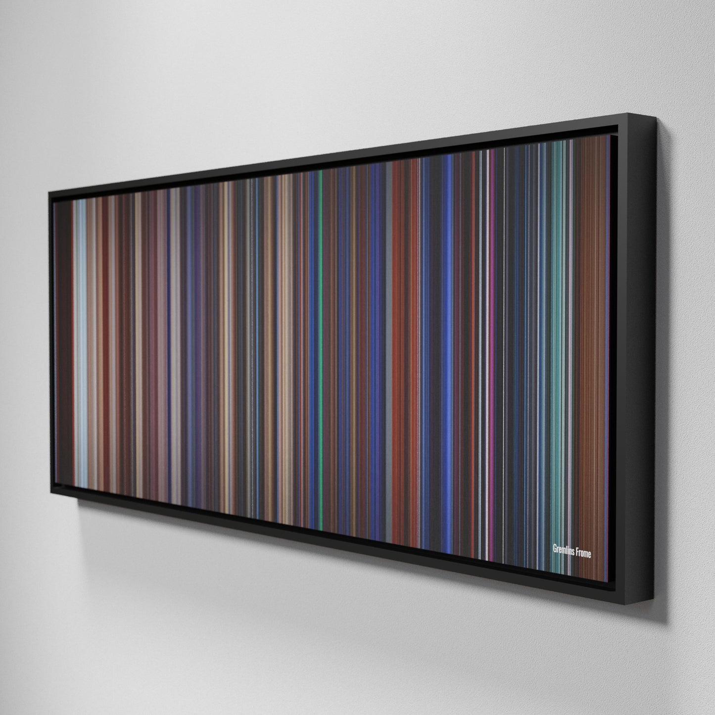 Side view of Framed Buff's of Gremlins Frome on the wall