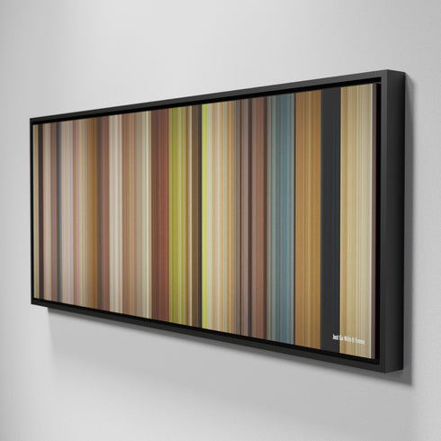 Side view of Framed Buff's of Just Go with It Frome on the wall