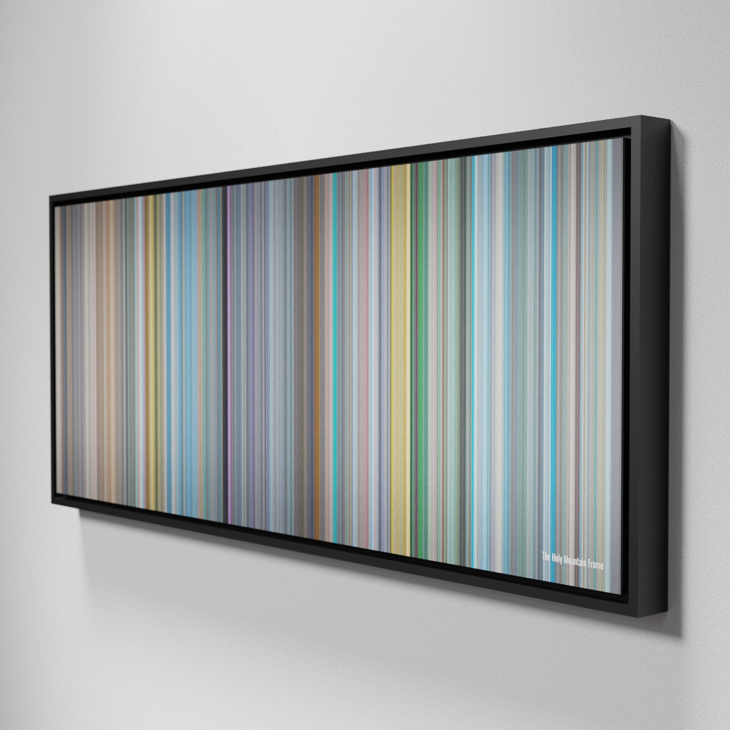 Side view of Framed Buff's of The Holy Mountain Frome on the wall