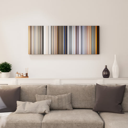 Living room interior with Daft Punk's Electroma Frome on the wall