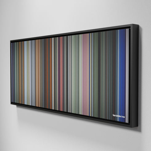 Side view of Framed Buff's of Tokyo Godfathers Frome on the wall