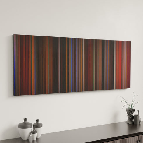 Saving Face canvas art in modern interior - movie color palette