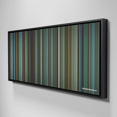 Side view of Framed Buff's of The Girl with the Dragon Tattoo Frome on the wall