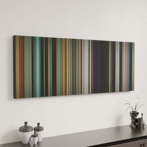 Sorry to Bother You canvas art in modern interior - movie color palette