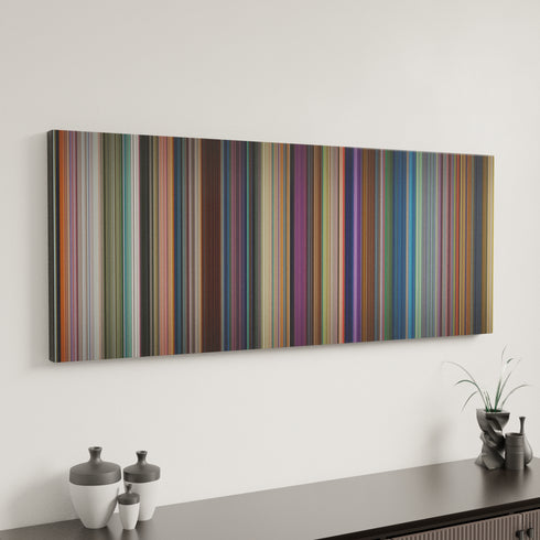 Next Gen canvas art in modern interior - movie color palette