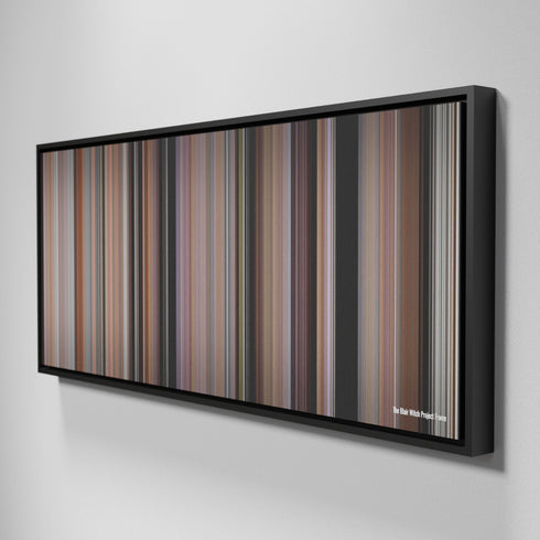 Side view of Framed Buff's of The Blair Witch Project Frome on the wall