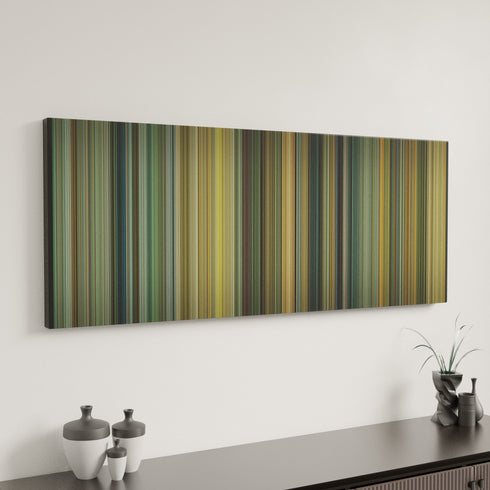 Rush canvas art in modern interior - movie color palette