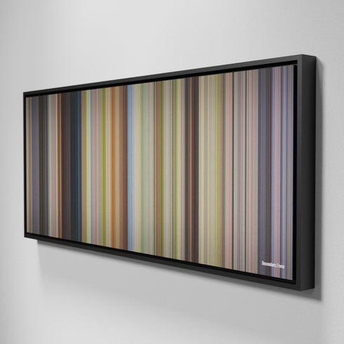 Side view of Framed Buff's of Descendants Frome on the wall