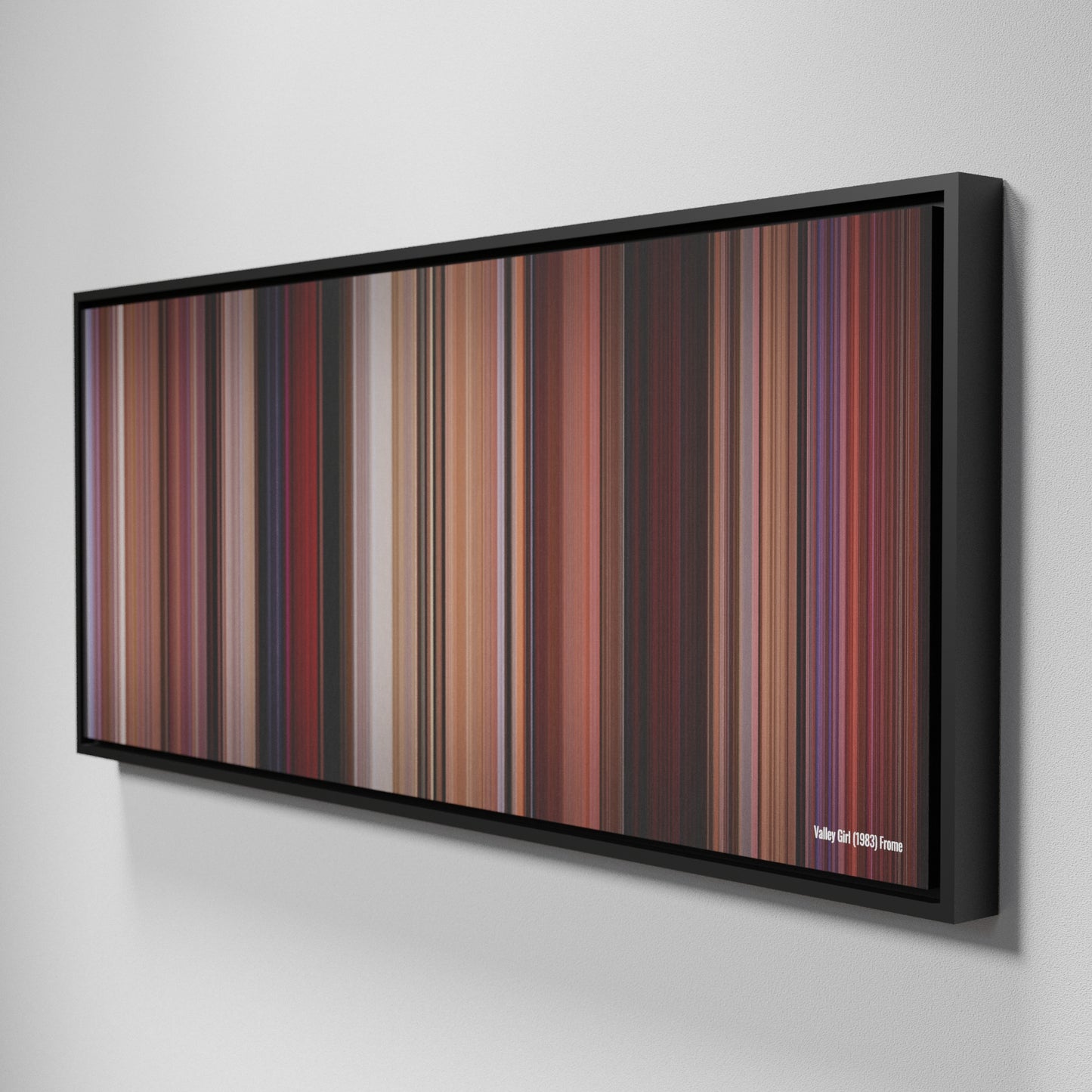 Side view of Framed Buff's of Valley Girl Frome on the wall