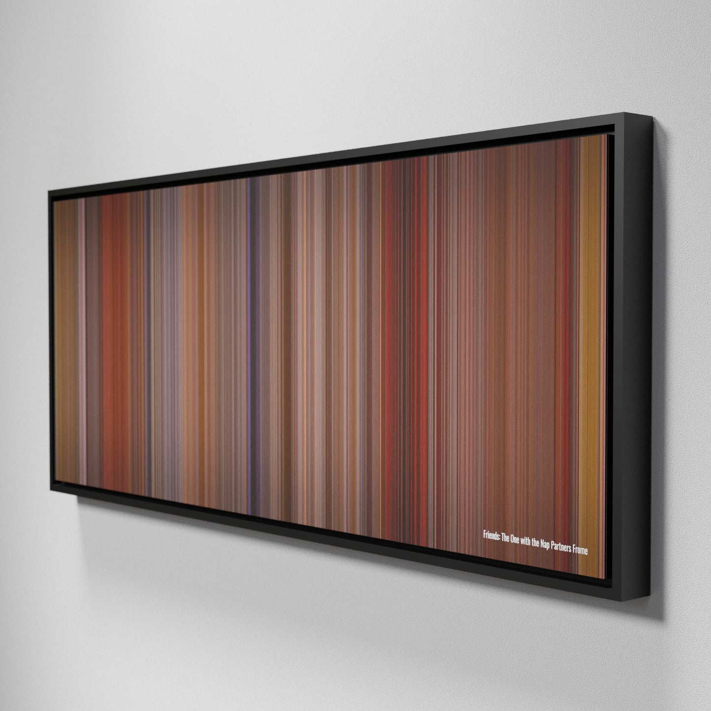 Side view of Framed Buff's of Friends: The One with the Nap Partners Frome on the wall