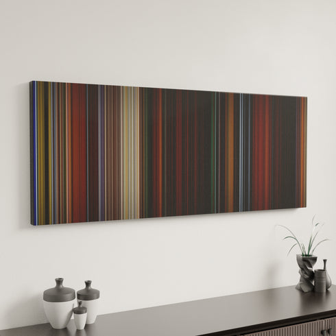 Brave canvas art in modern interior - movie color palette