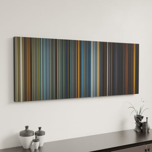 Ender's Game canvas art in modern interior - movie color palette