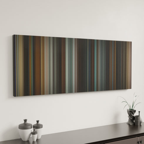 Taken canvas art in modern interior - movie color palette