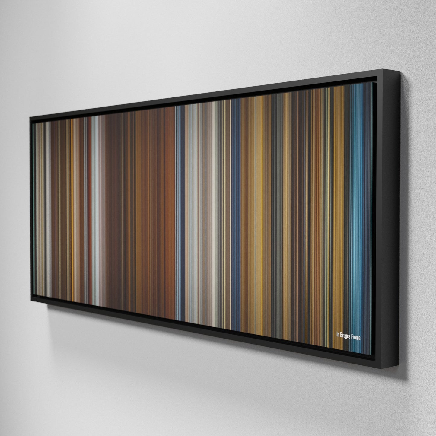 Side view of Framed Buff's of In Bruges Frome on the wall