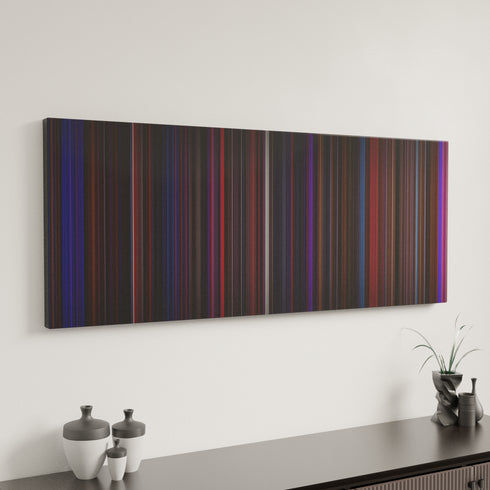 Chicago canvas art in modern interior - movie color palette