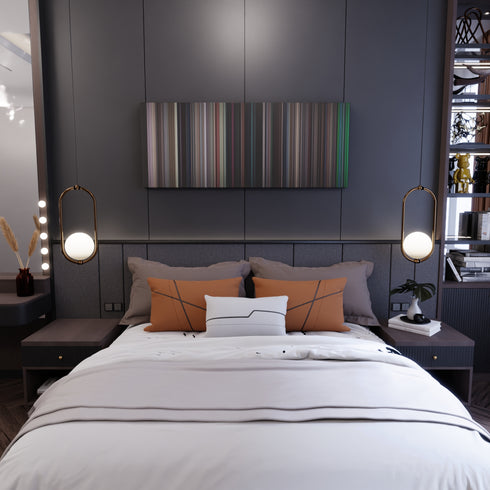 Bedroom interior with Repo Man Frome on the wall