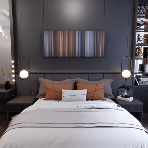 Bedroom interior with Die Another Day Frome on the wall