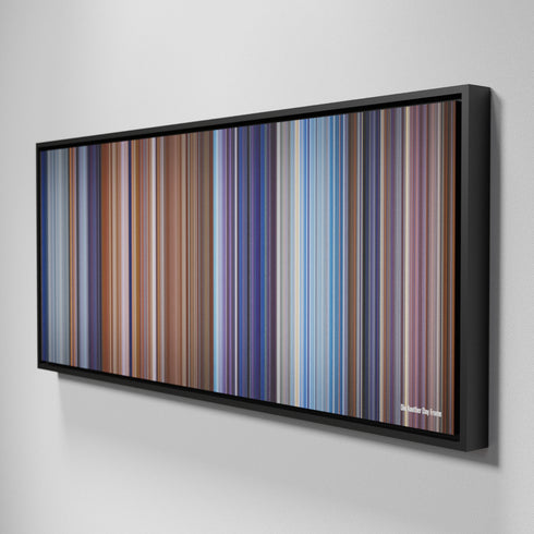 Side view of Framed Buff's of Die Another Day Frome on the wall