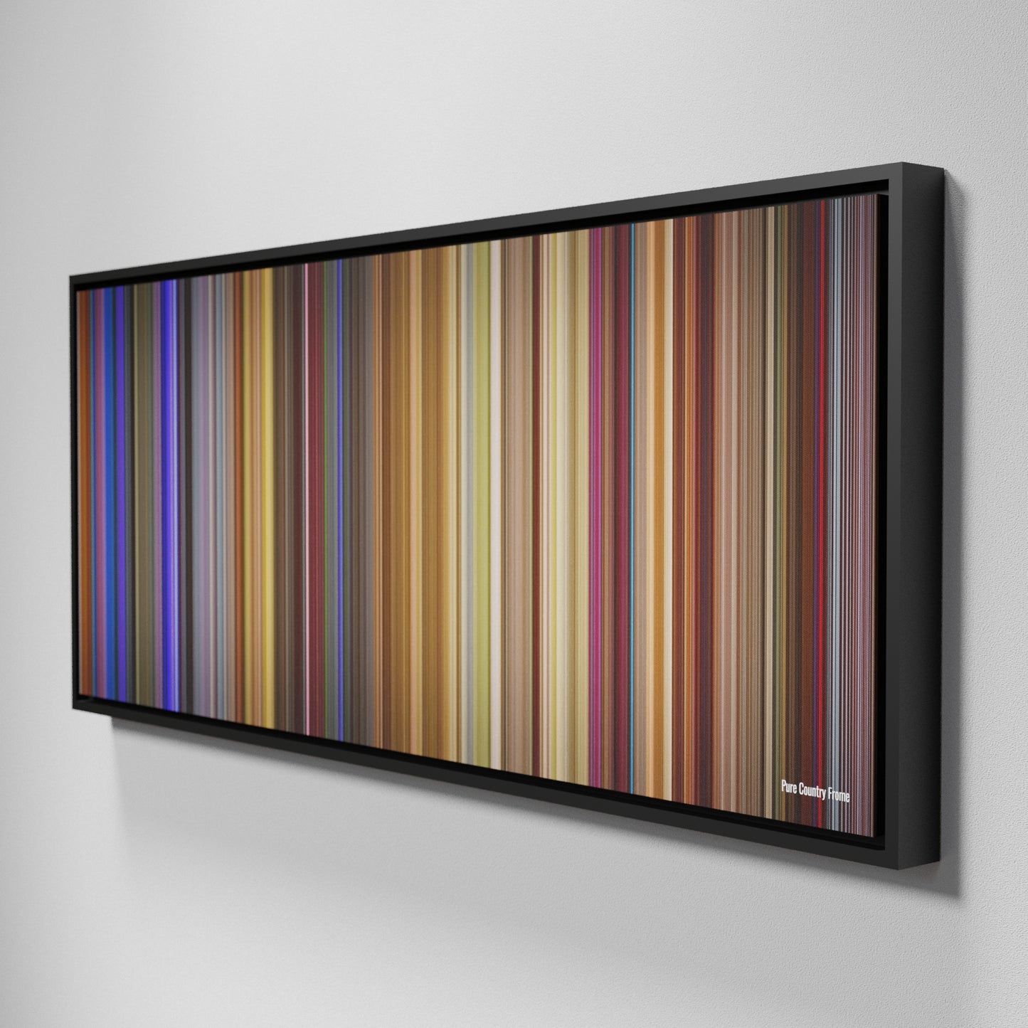 Side view of Framed Buff's of Pure Country Frome on the wall