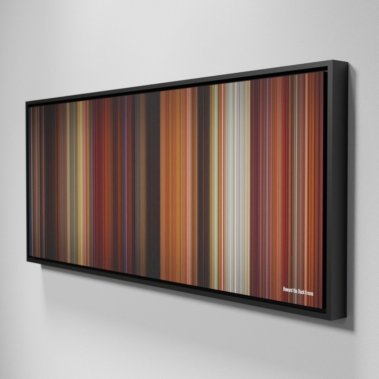 Side view of Framed Buff's of Howard the Duck Frome on the wall