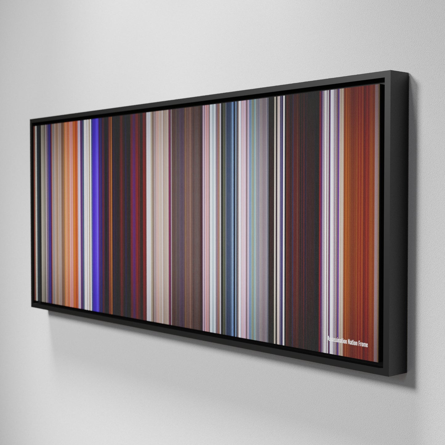 Side view of Framed Buff's of Assassination Nation Frome on the wall