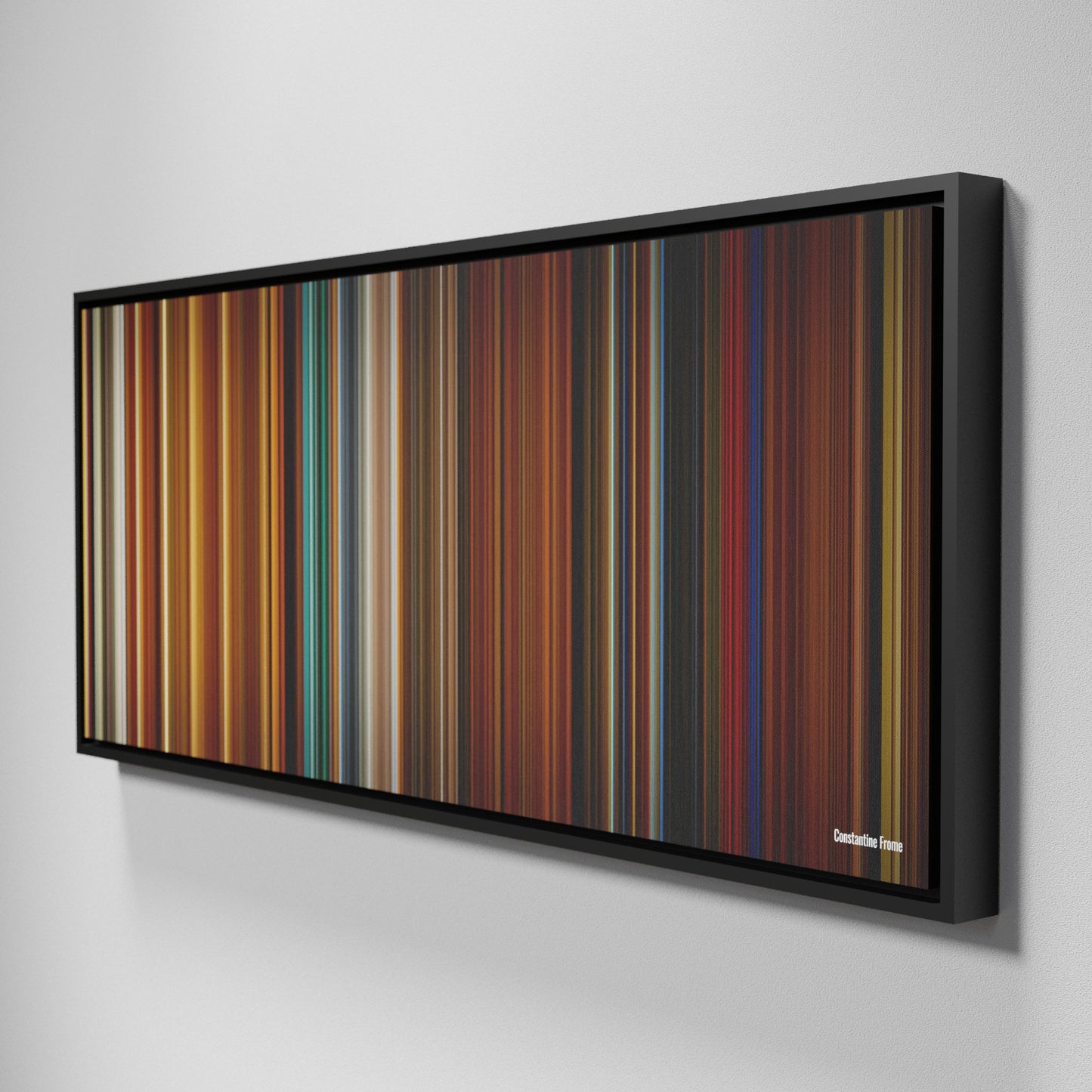 Side view of Framed Buff's of Constantine Frome on the wall