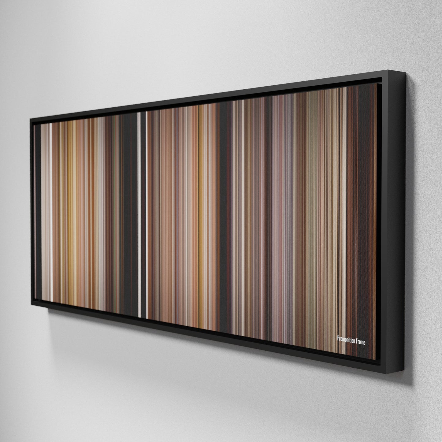 Side view of Framed Buff's of Premonition Frome on the wall