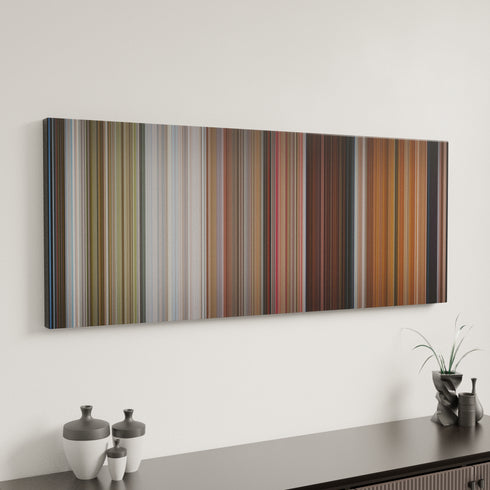 Raw Force canvas art in modern interior - movie color palette