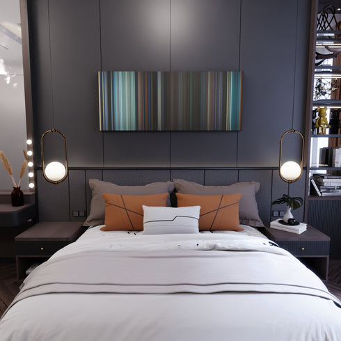 Bedroom interior with Rocky Balboa Frome on the wall