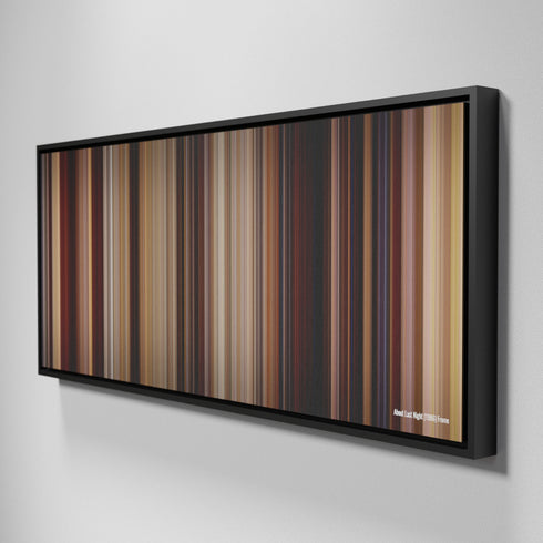 Side view of Framed Buff's of About Last Night Frome on the wall