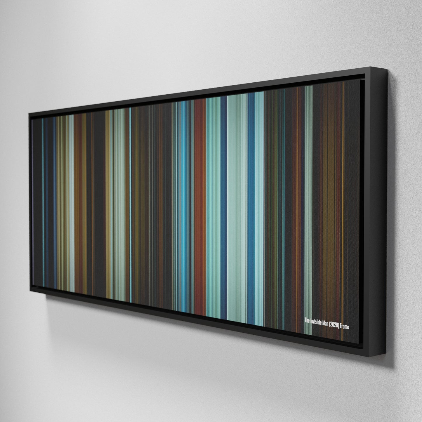 Side view of Framed Buff's of The Invisible Man Frome on the wall