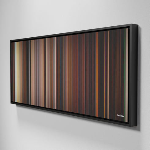 Side view of Framed Buff's of Carrie Frome on the wall