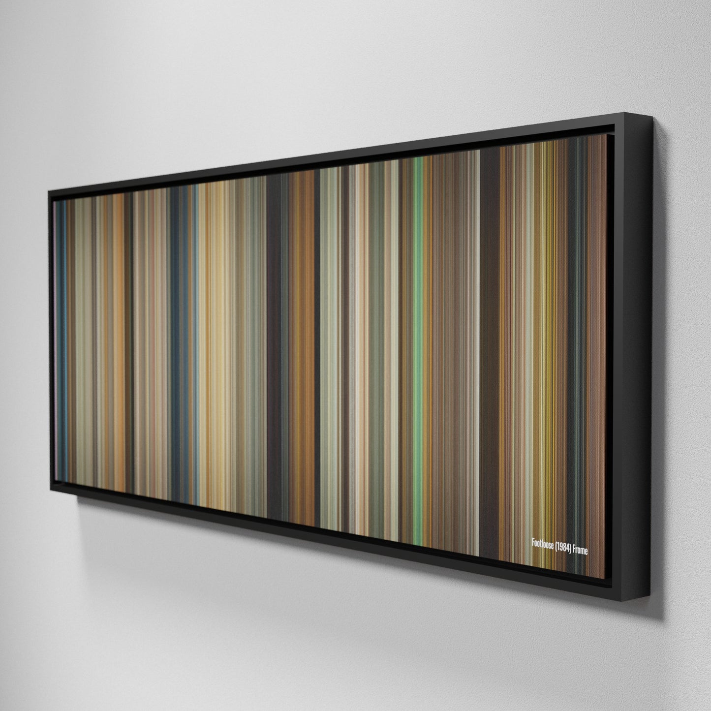 Side view of Framed Buff's of Footloose Frome on the wall