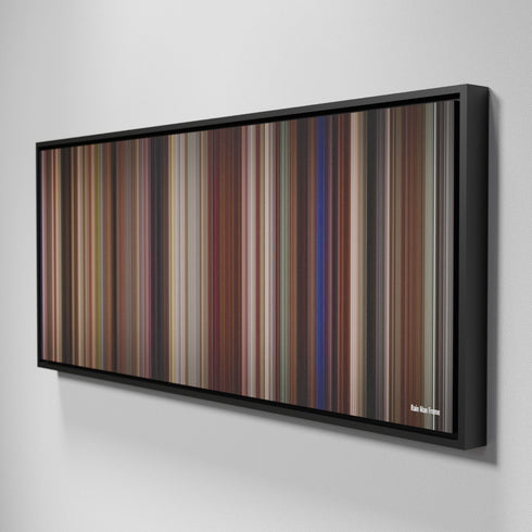 Side view of Framed Buff's of Rain Man Frome on the wall