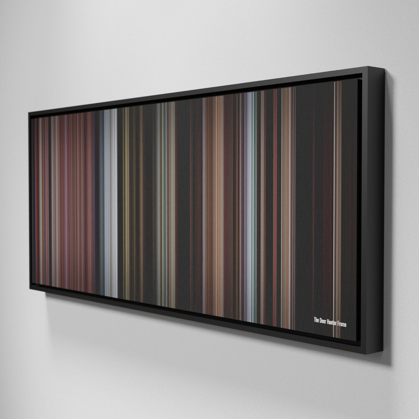 Side view of Framed Buff's of The Deer Hunter Frome on the wall