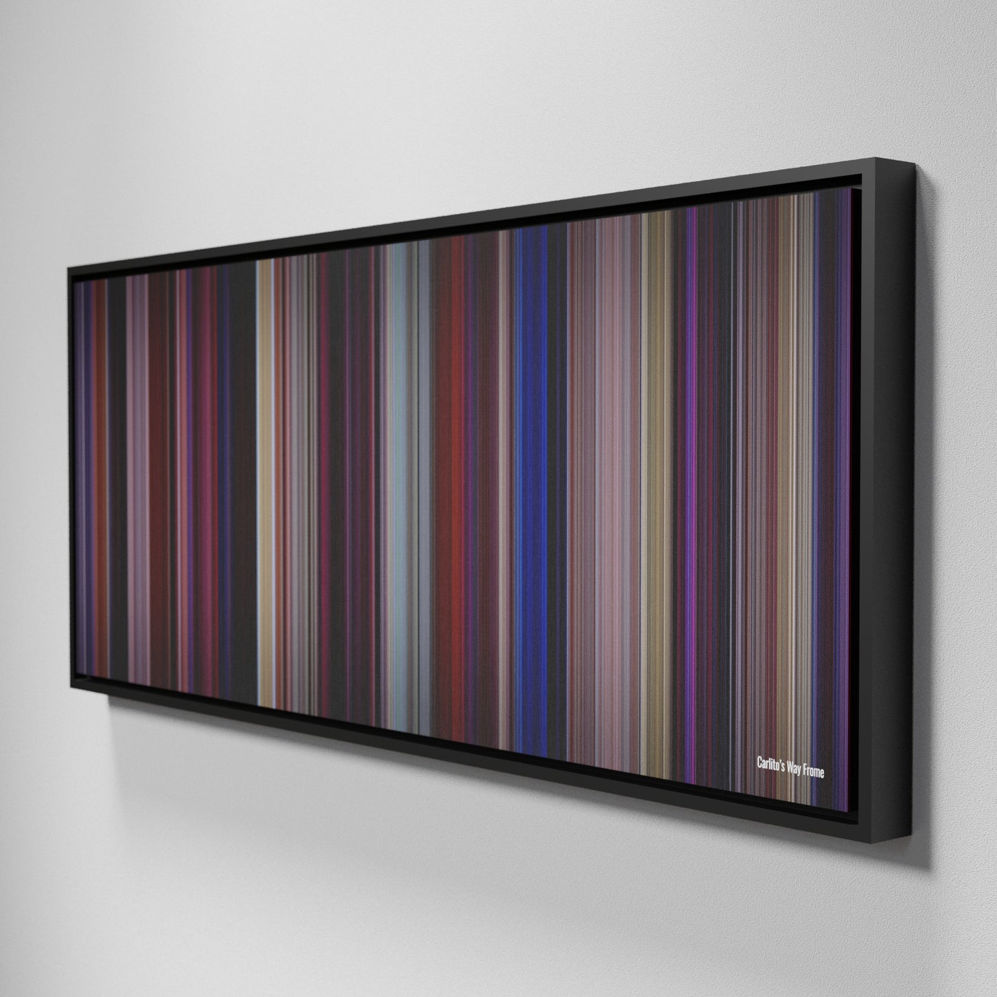 Side view of Framed Buff's of Carlito's Way Frome on the wall