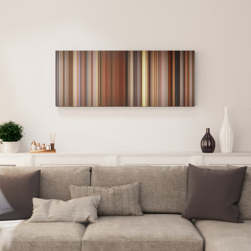 Sideways canvas print in living room - film wall decor