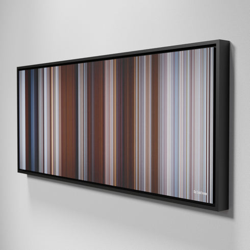 Side view of Framed Buff's of Out Cold Frome on the wall