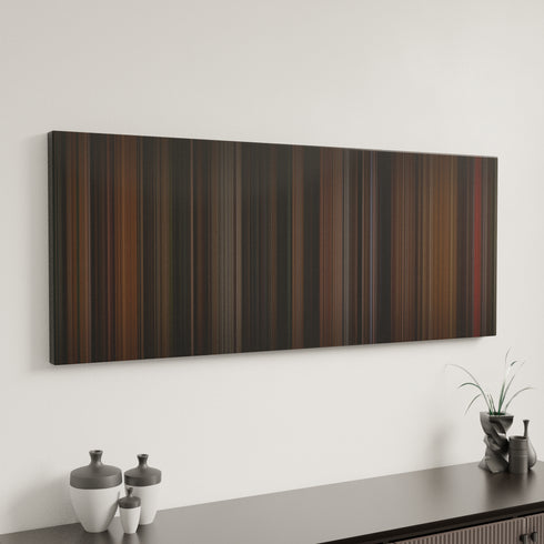 Broadcast News canvas art in modern interior - movie color palette