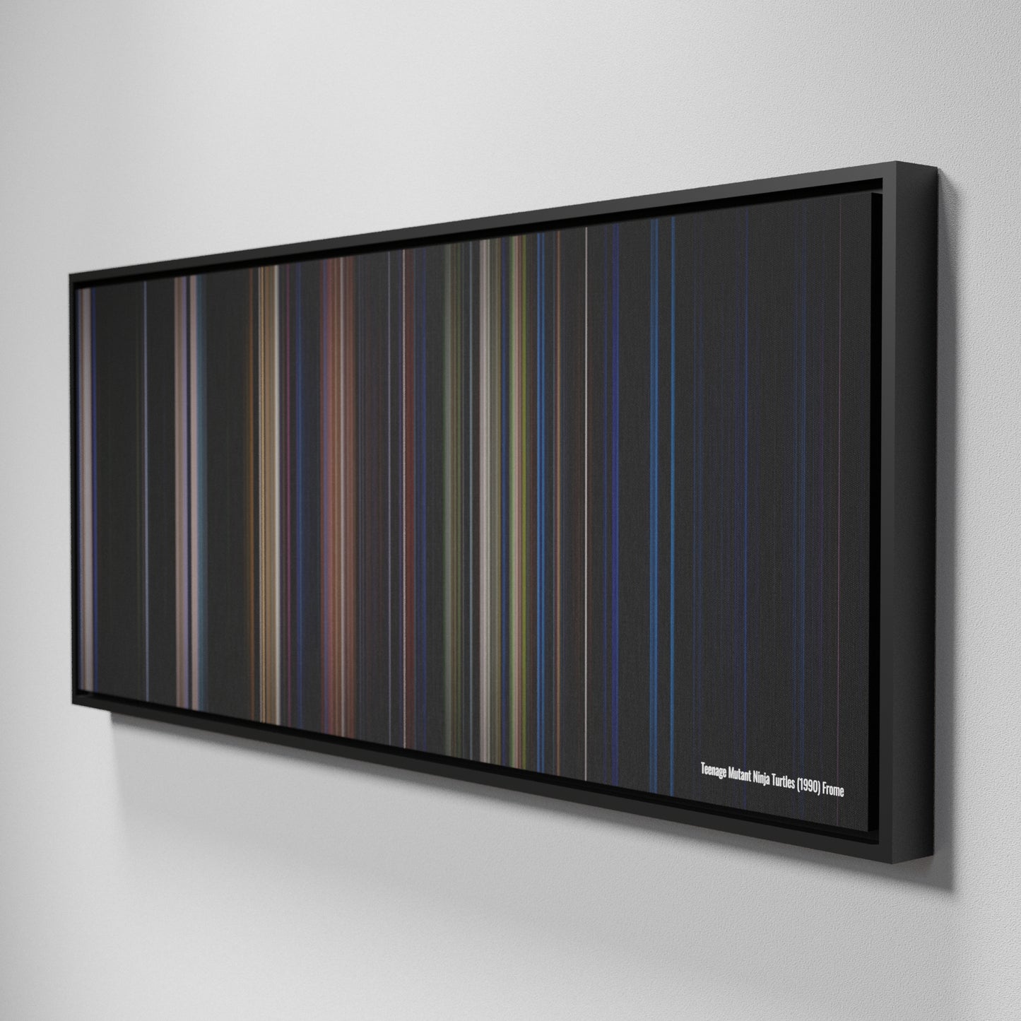 Side view of Framed Buff's of Teenage Mutant Ninja Turtles 1990 Frome on the wall