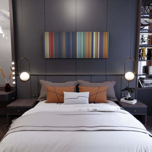 Bedroom interior with The Emperor's New Groove Frome on the wall